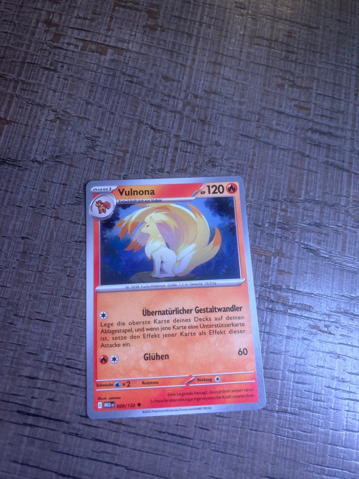 Pokémon Kaart Vulnona 020/132 - MEGA, Ophalen of Verzenden, Zo goed als nieuw, Losse kaart