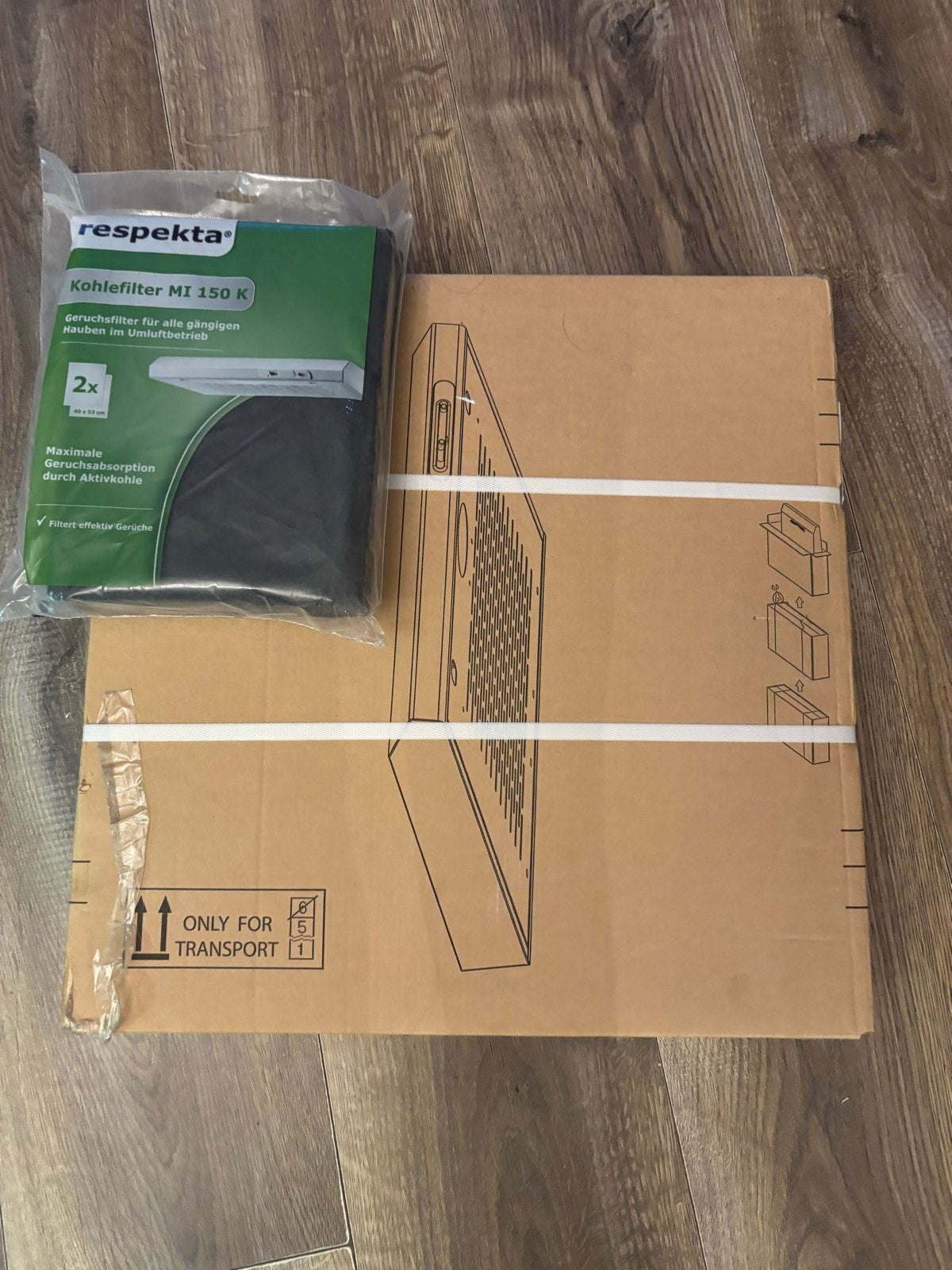 Respekta DH540IXL Afzuigkap 50cm + Koolstoffilters NIEUW, Ophalen of Verzenden, Nieuw, Onderbouw afzuigkap, Recirculatie