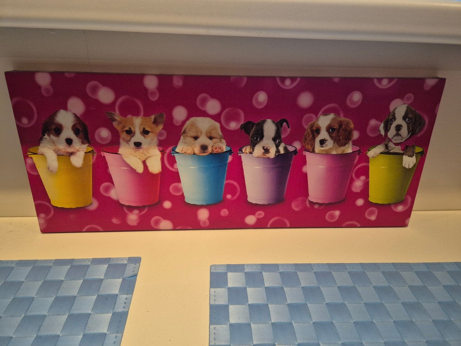 Canvas met hondjes, Ophalen of Verzenden, Zo goed als nieuw
