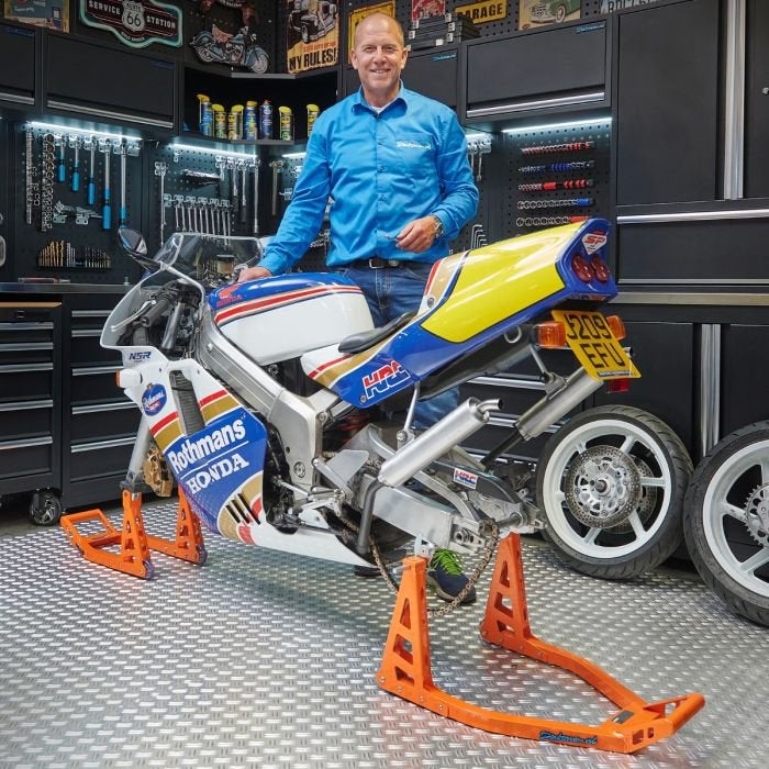 MotoGP paddockstandset oranje van €169,- NU VOOR, Ophalen, Gebruikt