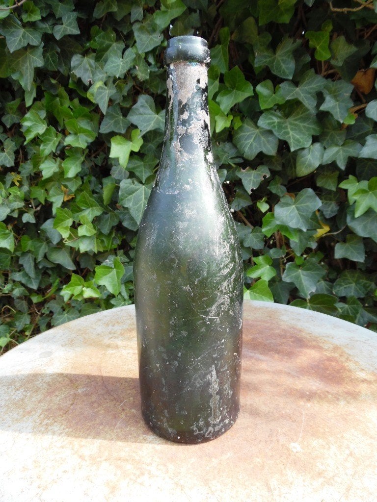 Bodemvondst Groenglazen Fles Wijnfles Champagne Groen Glas, Ophalen