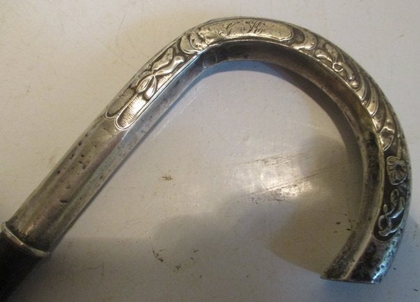 art nouveau wandelstok floraal motief massief zilver 402, Verzenden