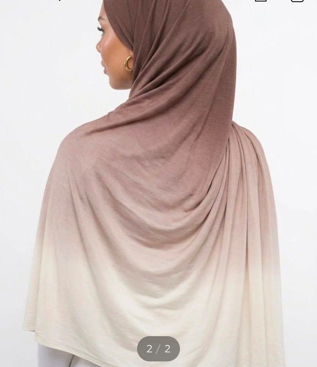 Nieuwe Liquid Jersey Ombre Hijab - Bruin/Beige Gradiënt, Liquid Jersey, Verzenden, Nieuw