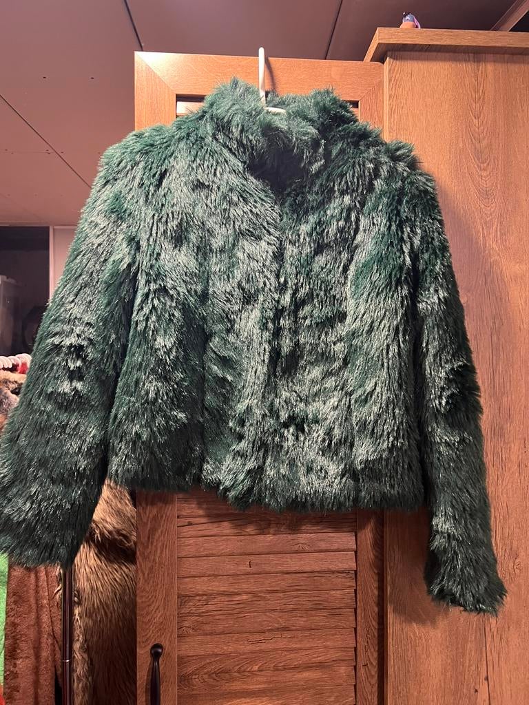 mooi groen bontjasje, Kleding | Dames, Jassen | Winter, Ophalen of Verzenden, Zo goed als nieuw, Groen