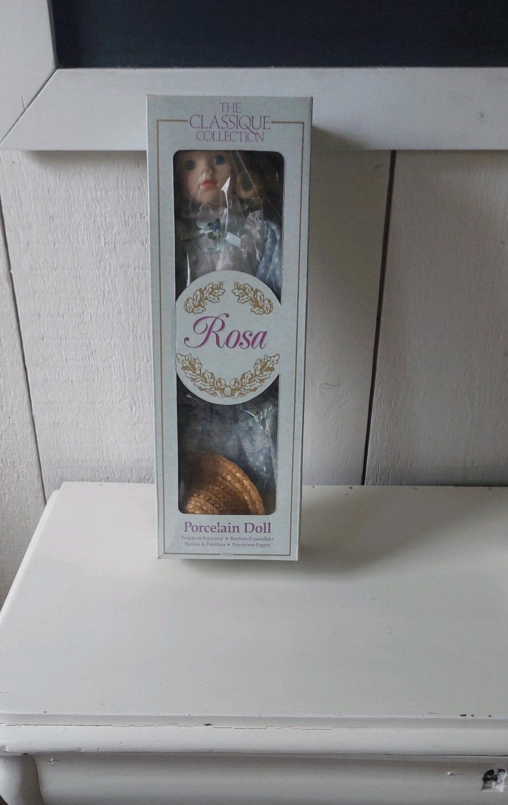 Vintage doll pop Porselein " Rosa" the classic collection, Verzamelen, Poppen, Ophalen of Verzenden, Zo goed als nieuw, Pop
