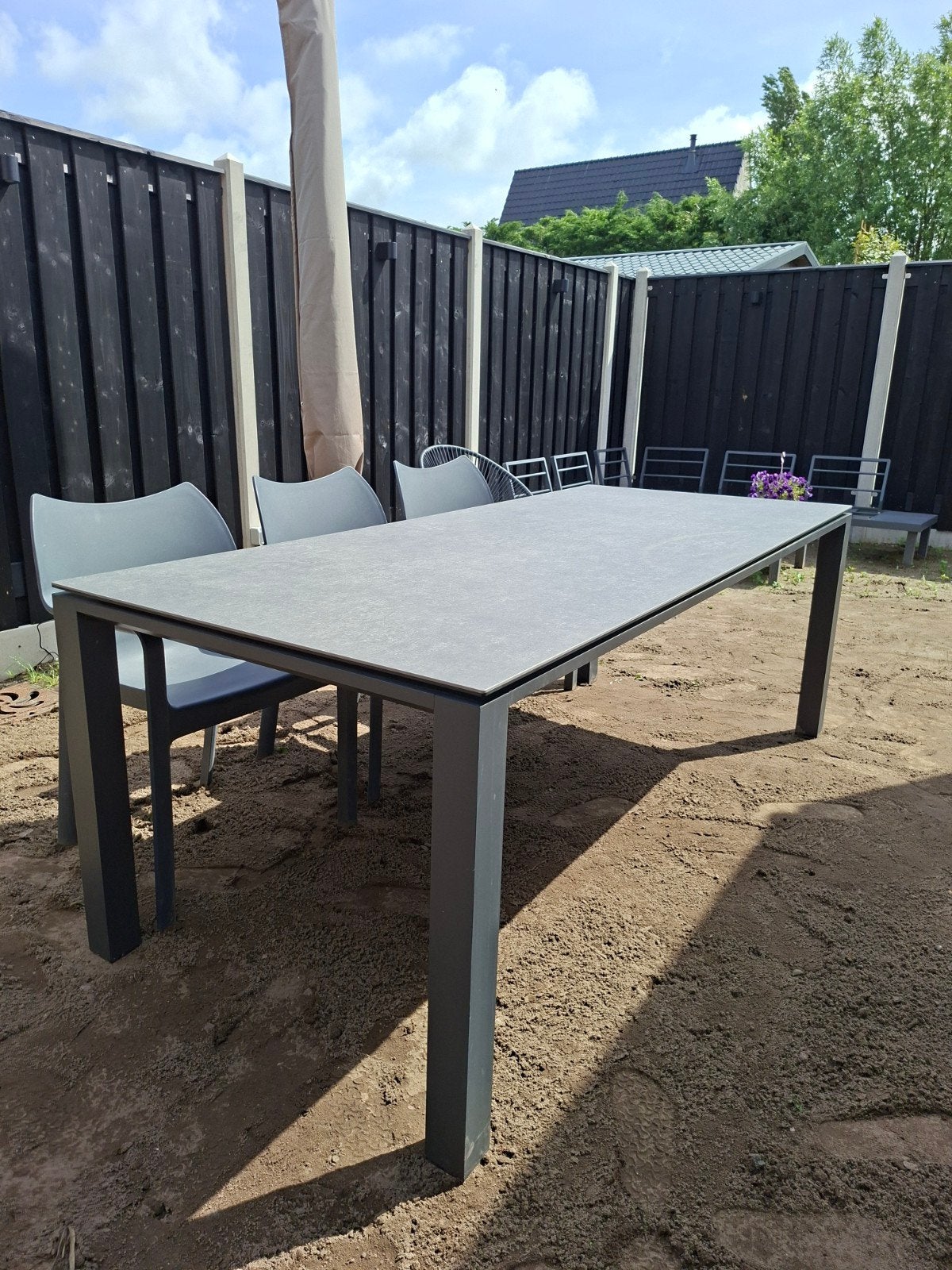 Tuintafel zonder stoelen, Ophalen, Rechthoekig, Aluminium