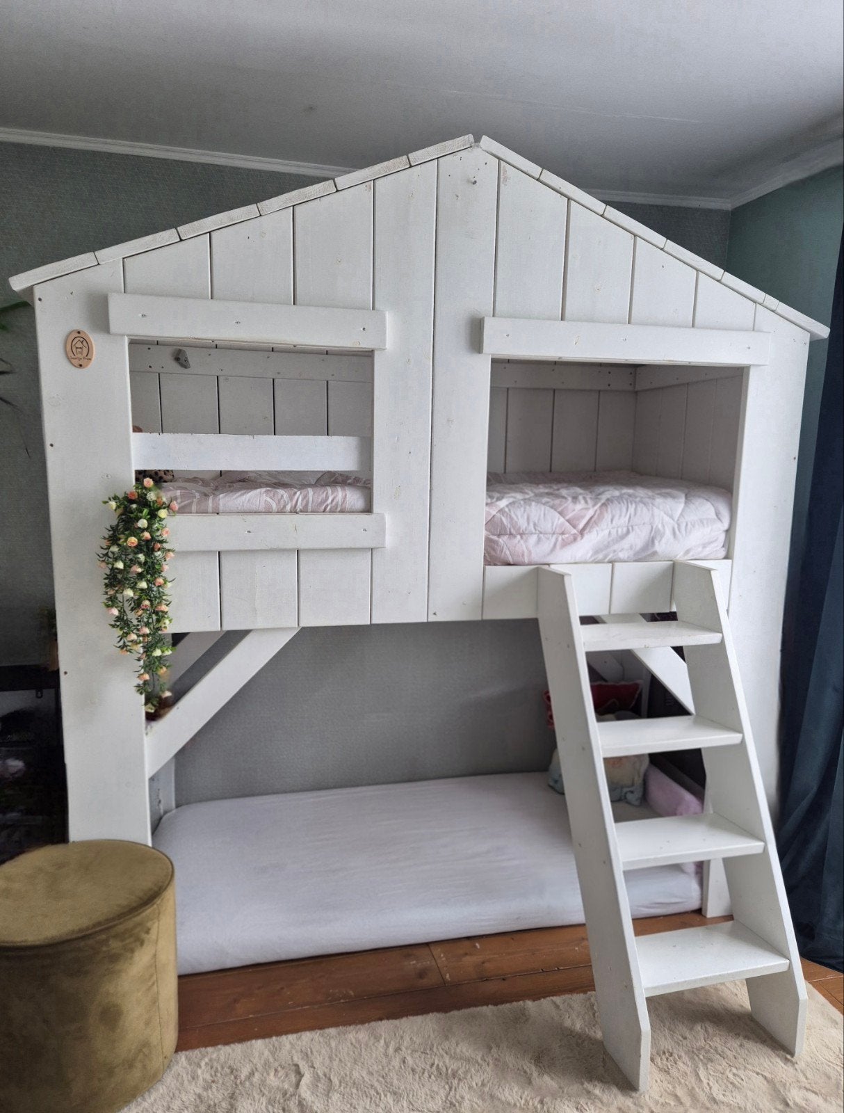 Saartje Prum hoogslaper, Ophalen, 90 cm, Tweepersoons, Zo goed als nieuw