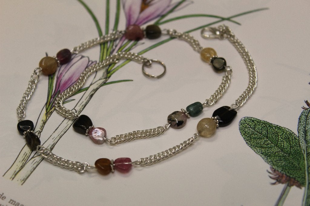 Toermalijn halsketting , edelsteen juweel, Sieraden, Tassen en Uiterlijk, Kettingen, Ophalen of Verzenden, Zo goed als nieuw, Steen of Mineraal