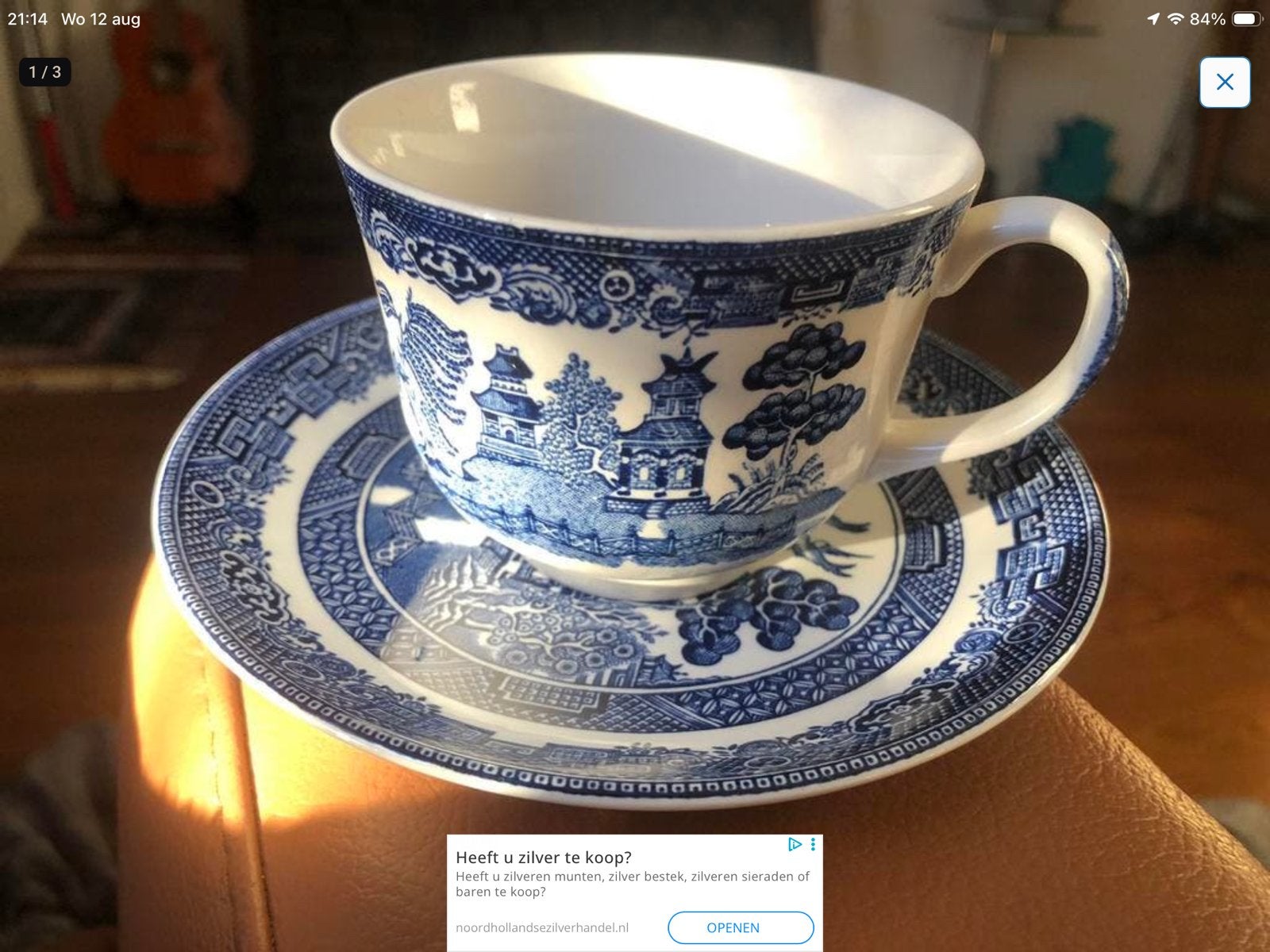 Koffie of theekopje. Beide identiek.  Blue Willow, Ophalen of Verzenden