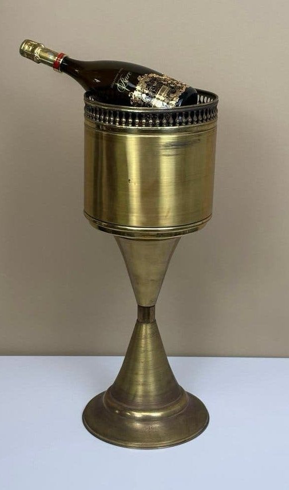 Vintage Art Deco vloer champagnekoeler Plantenstandaard goud, Antiek en Kunst, Ophalen of Verzenden