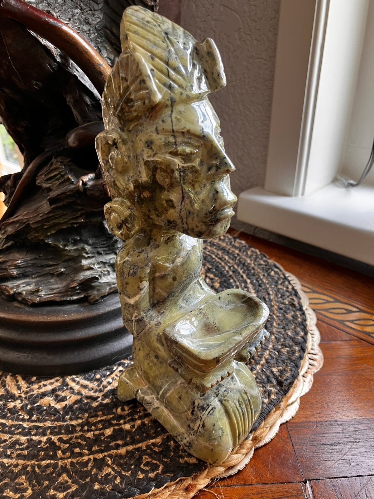 Vintage Mexicaans Maya / Azteken / Serpentijn 1200 gram, Antiek en Kunst, Ophalen of Verzenden
