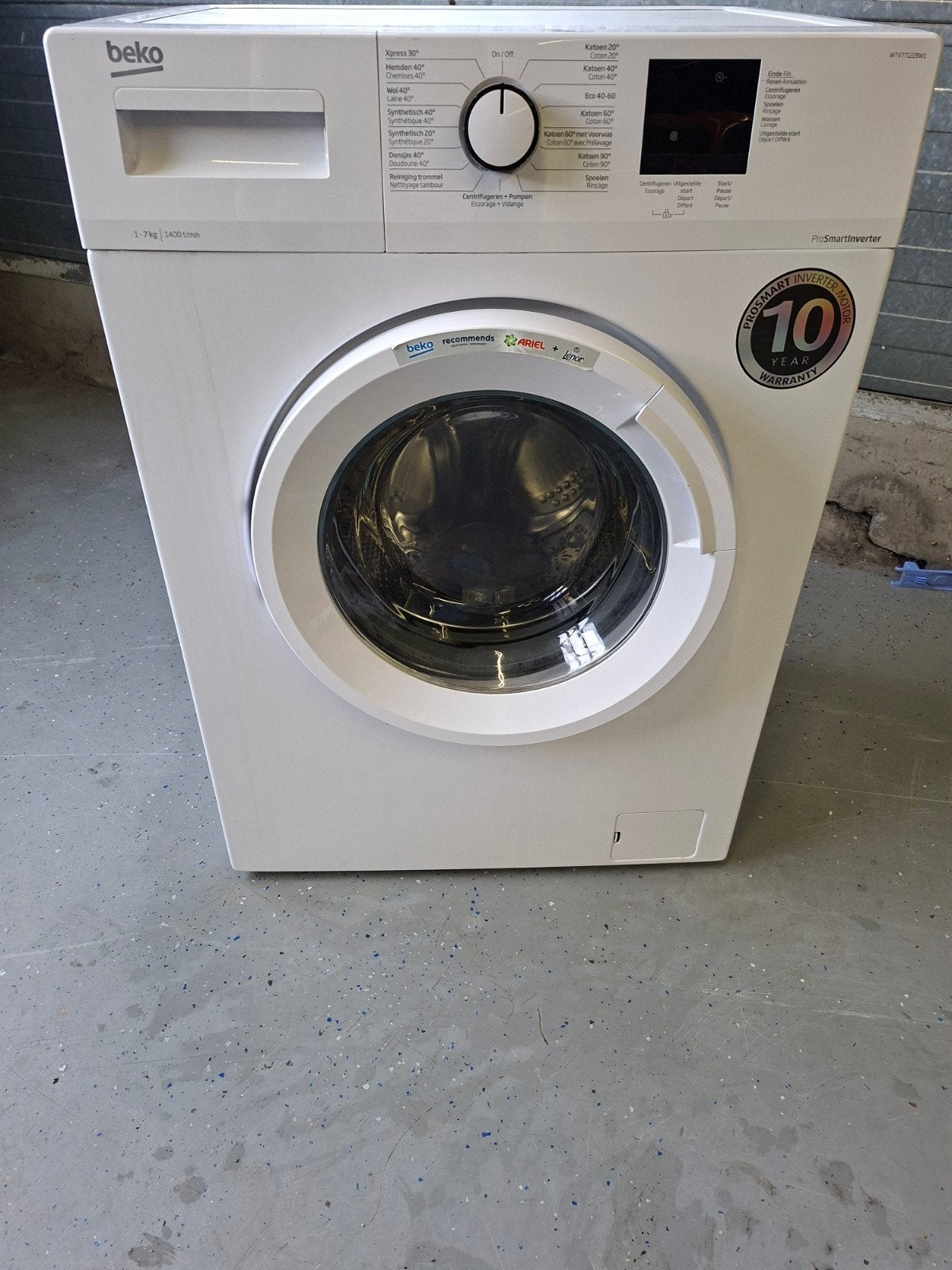 Beko Wasmachine WTV77122BW1, Ophalen, Gebruikt, Voorlader, 85 tot 90 cm