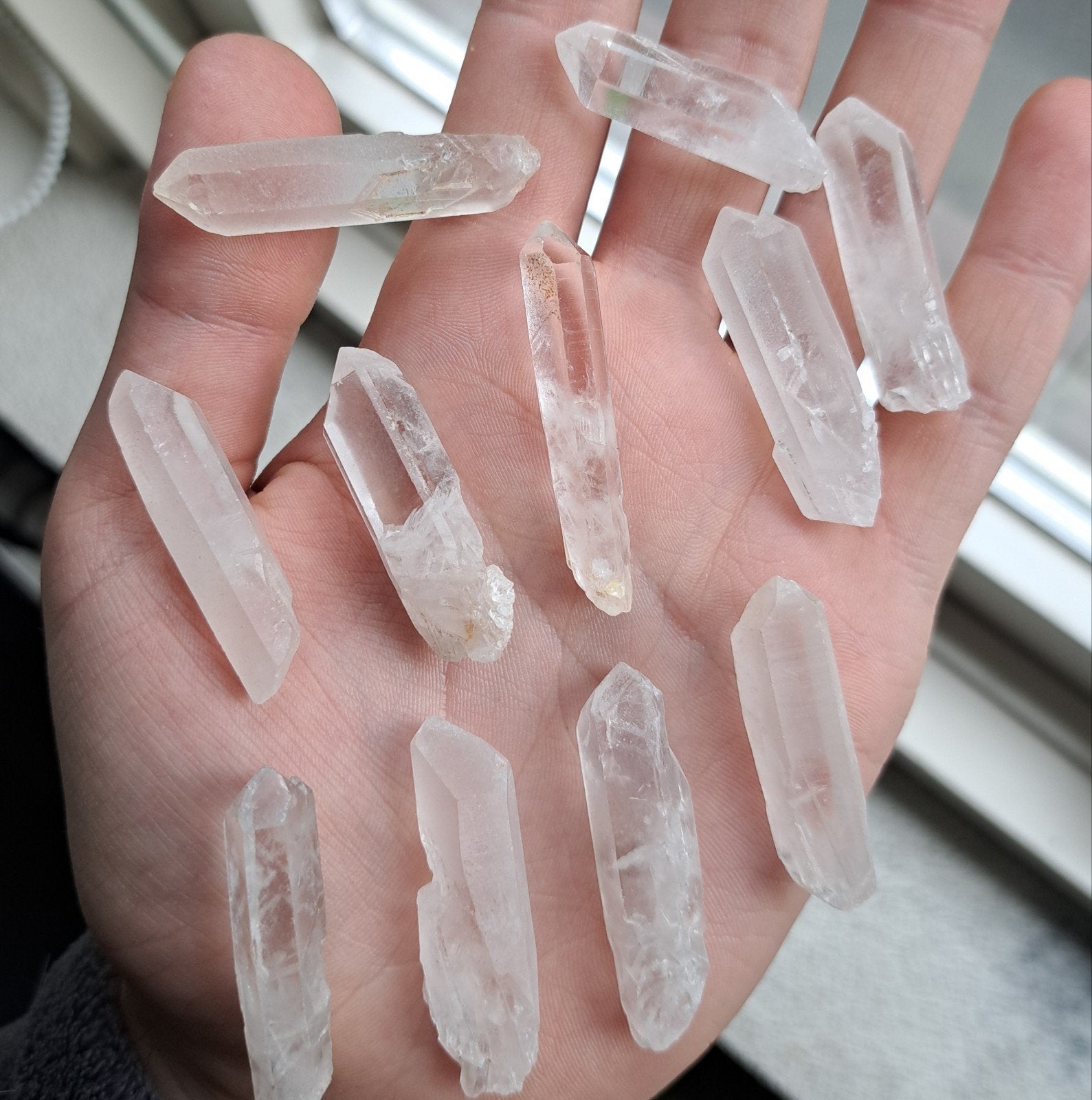 Actie! 10 grote Bergkristal punten voor €10! 3-4 cm! Kristal, Ophalen of Verzenden