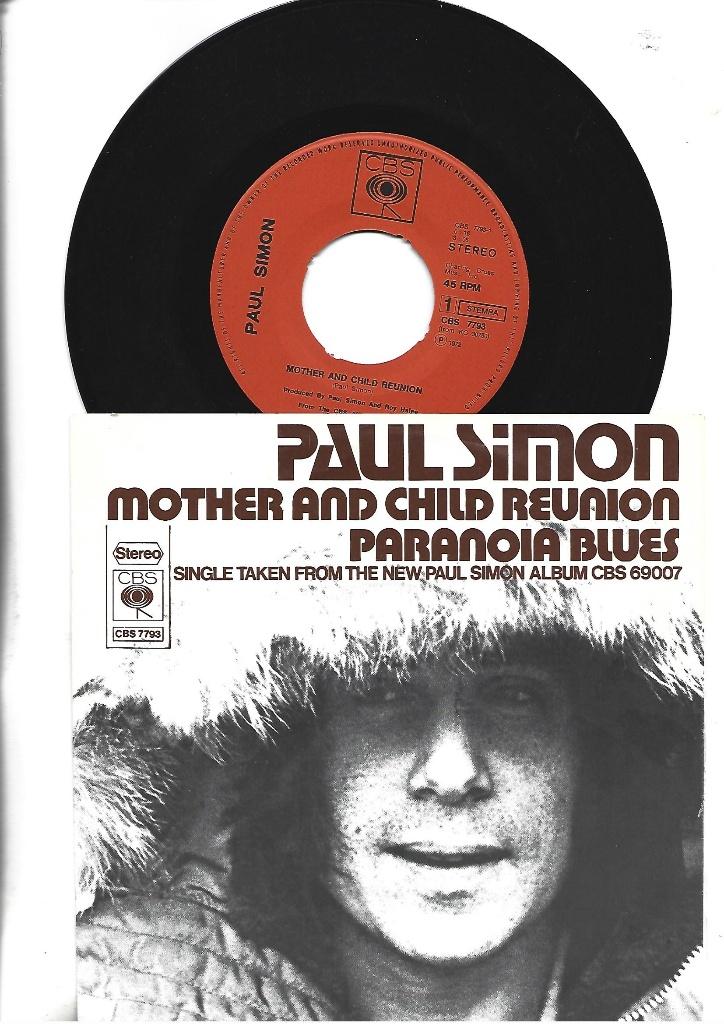 PAUL SIMON  SINGLE 7" MOTHER AND CHILD REUNION 1972, Cd's en Dvd's, Vinyl Singles, 7 inch, Single, Ophalen of Verzenden, Pop