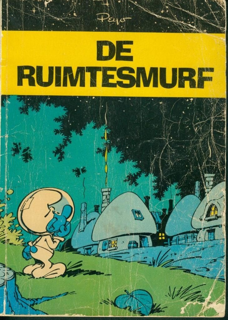 De Ruimtesmurf - Klassiek Smurfen stripboek door Peyo, Gelezen, Peyo, Eén stripboek, Ophalen of Verzenden