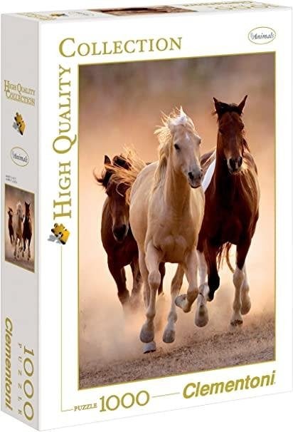 Clementoni: Running Horses 1000 stukjes, Ophalen of Verzenden, 500 t/m 1500 stukjes, Nieuw, Legpuzzel