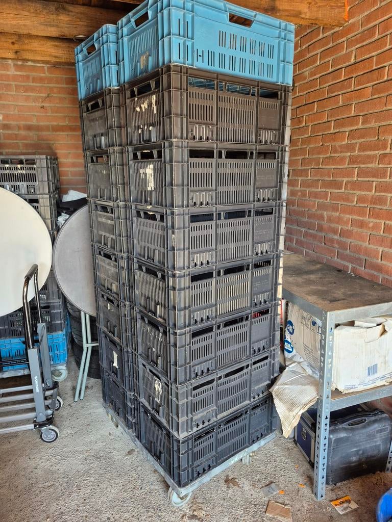 16 Opbergkisten  plus  kar, Doe-het-zelf en Verbouw, Kratten en Dozen, 40 tot 60 cm, 50 tot 75 cm, Ophalen of Verzenden, 50 cm of meer