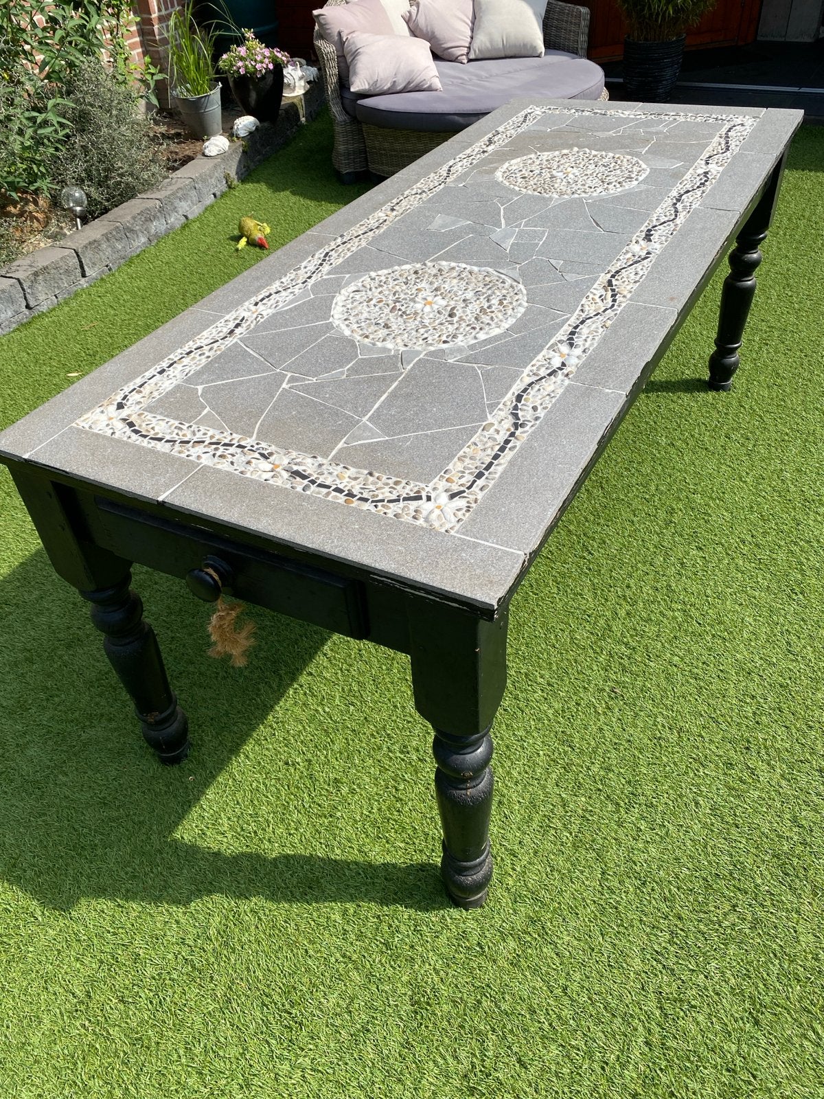 Unieke Mozaïek Tafel - Handgemaakt en Exclusief, Huis en Inrichting, Tafels | Eettafels, Ophalen, Overige materialen, 50 tot 100 cm