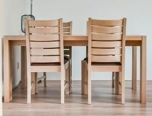 GRATIS licht houten eethoek, Huis en Inrichting, Tafels | Eettafels, Gebruikt, 50 tot 100 cm, 150 tot 200 cm, Vier personen, Rechthoekig