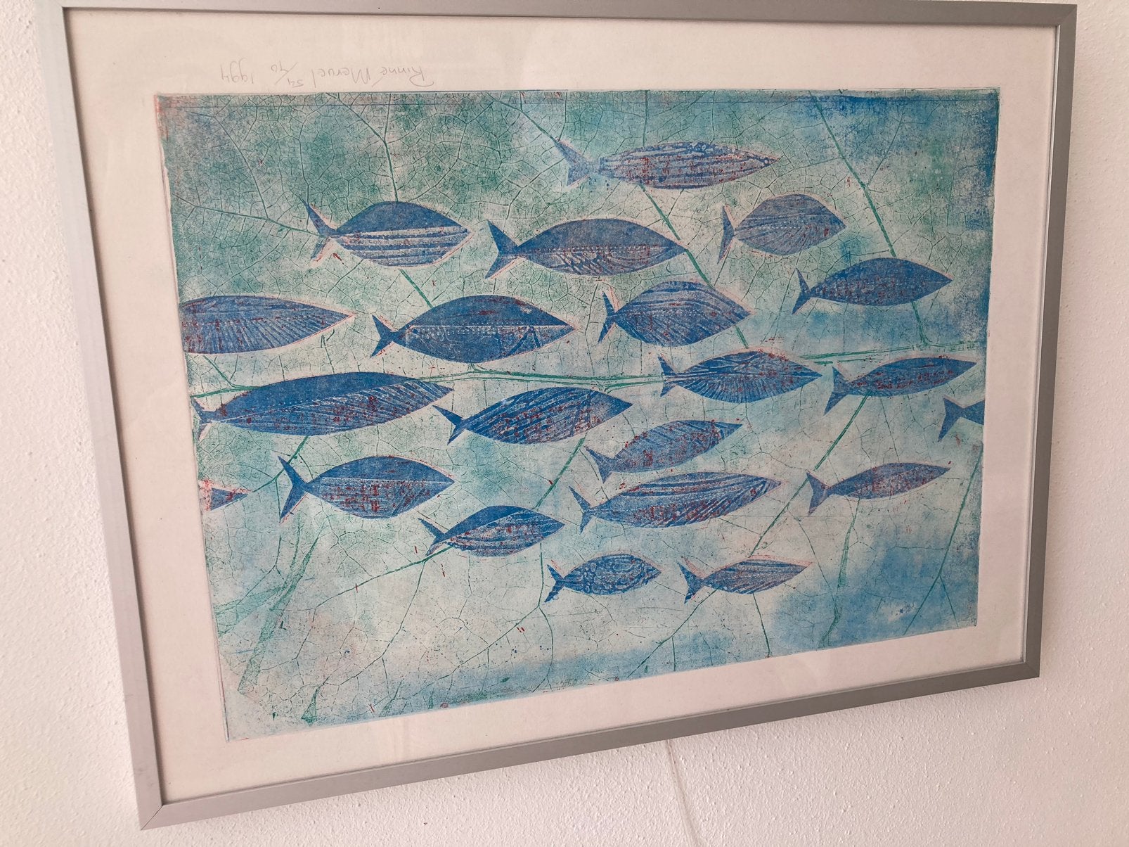 Origineel Grafisch kunstwerk Rinné Mervel ‘VISSEN’, Ophalen