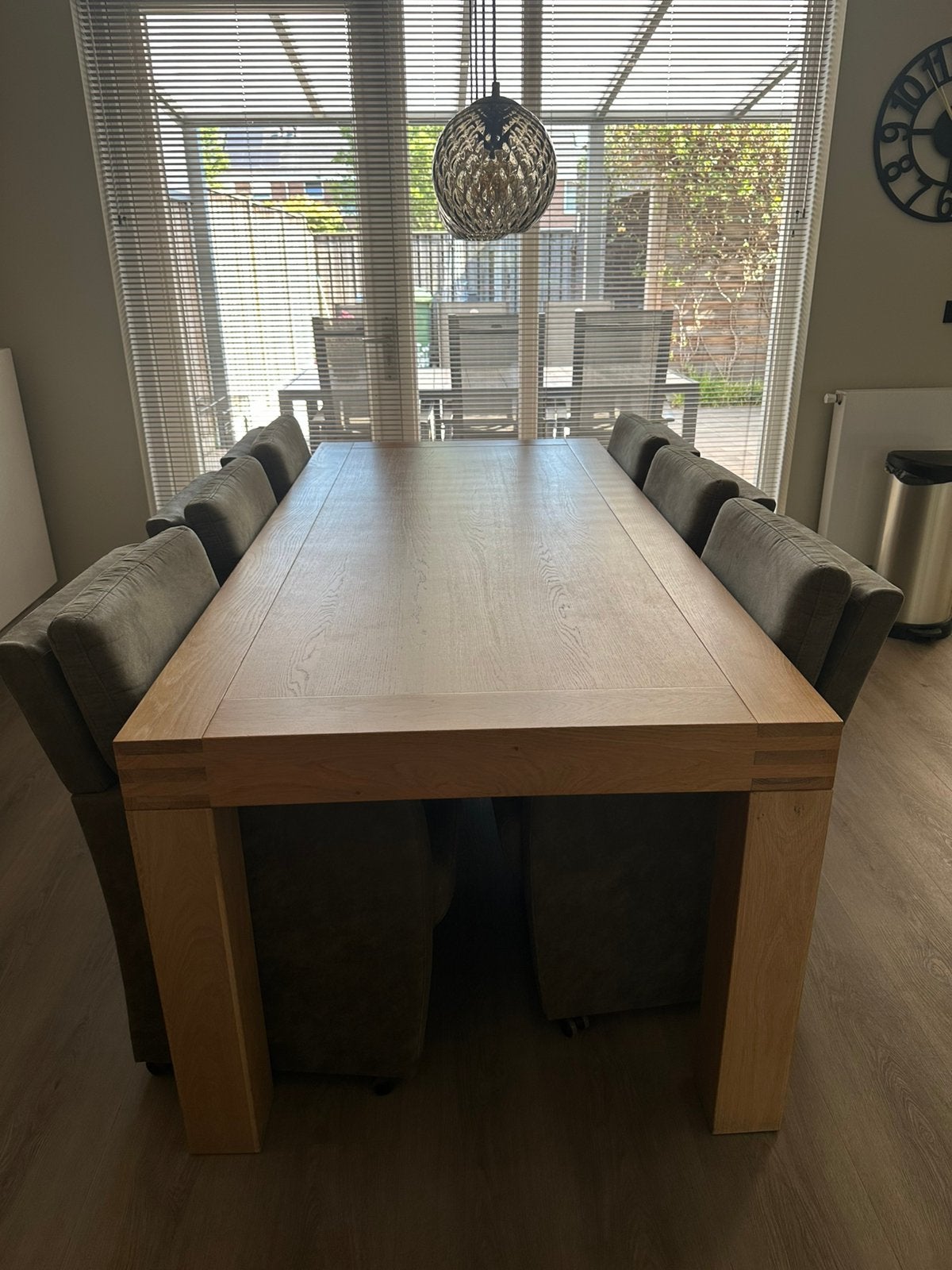 Eettafel met stoelen, Ophalen, 100 tot 150 cm, 200 cm of meer, Zo goed als nieuw