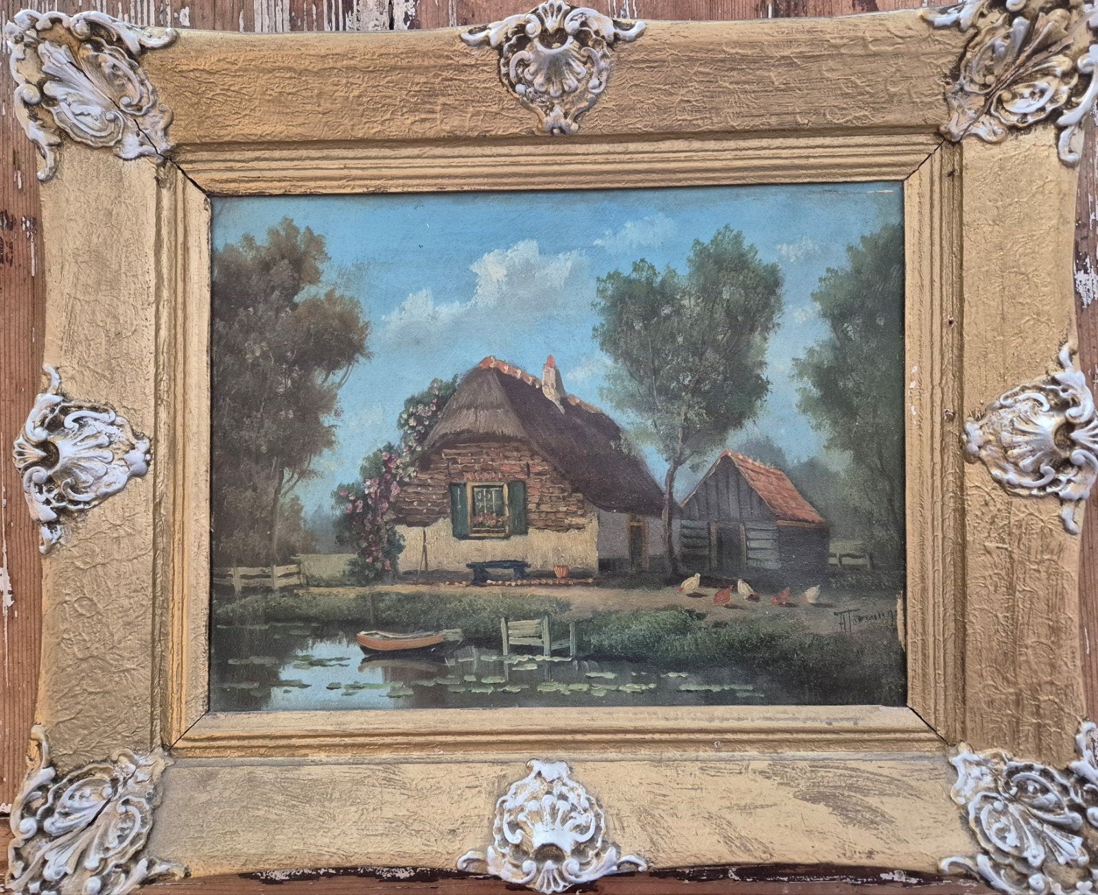Mooi schilderij van Albert Torringa, Nederlandse school, Doek, Ophalen of Verzenden, Landschap