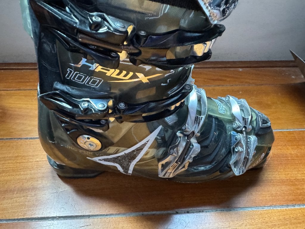 skischoenen atomic inclusief tas, Ophalen, 160 tot 180 cm, Gebruikt, Schoenen