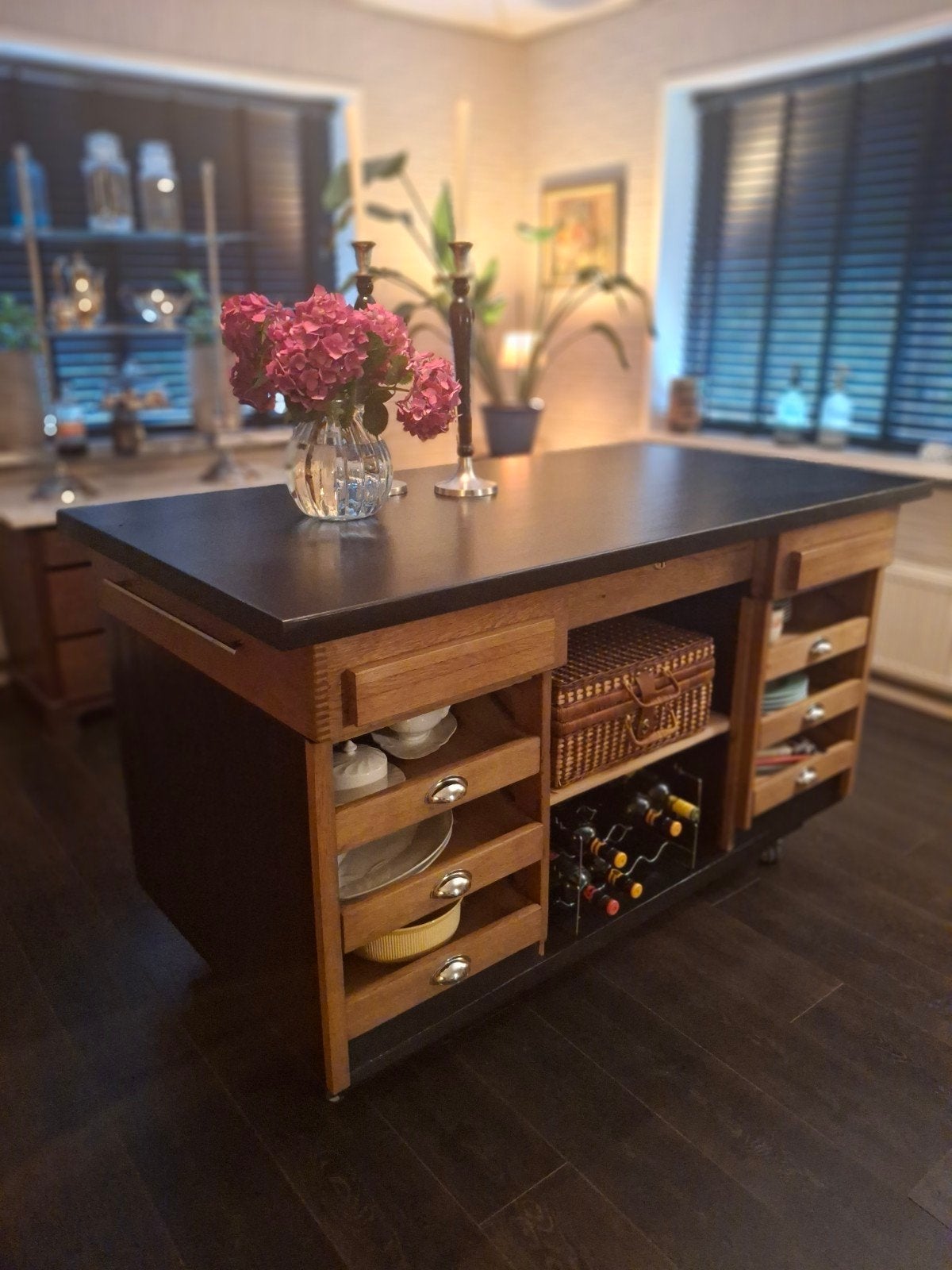Robuust vintage 'Keuken' eiland - Toonbank  - Roomdivider, Ophalen