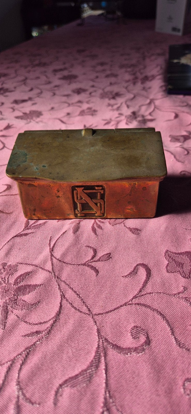 Vintage NS trein asbak van messing/brons, Verzamelen, Ophalen, Gebruikt, Trein, Overige typen