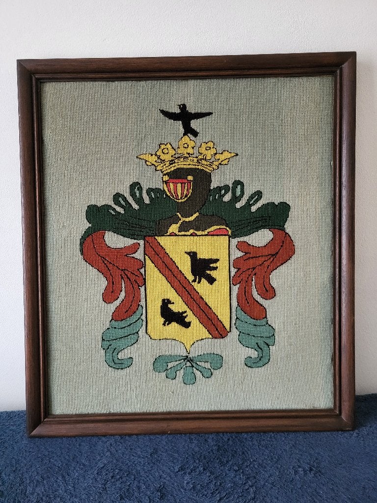 familiewapen schilderij vintage/retro zie foto's, Ophalen, Overige typen