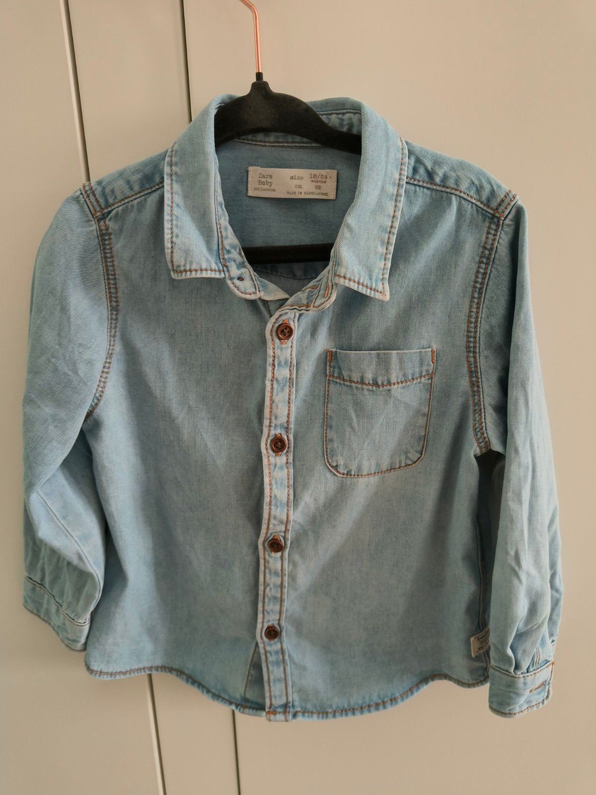 Blouse overhemd Zara spijkerstof maat 92, Kinderen en Baby's, Overhemd of Blouse, Ophalen of Verzenden, Zo goed als nieuw, Zara