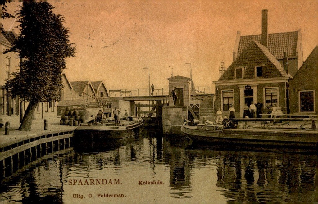 Spaarndam Kolksluis Tulp kaart # 904, Verzenden, Voor 1920, Gelopen, Noord-Holland