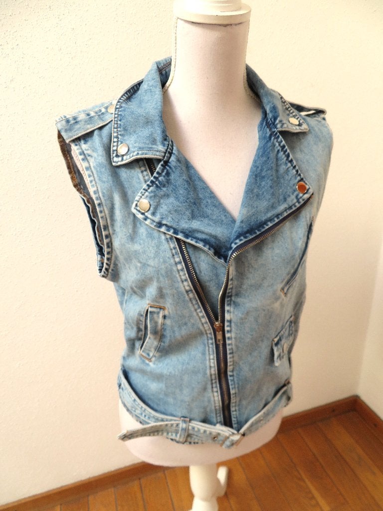 V11 FEMMES DU SUD nieuw jeans vest top blauw M 38/40, Maat 38/40 (M), Blauw, Nieuw, Ophalen of Verzenden