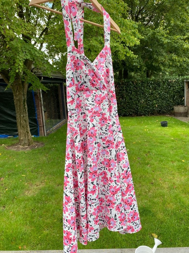 Vintage Chic 60s Floral Halter Dress - Size 16 (maat 44), Meerkleurig, Maat 42/44 (L), Ophalen of Verzenden, Zo goed als nieuw