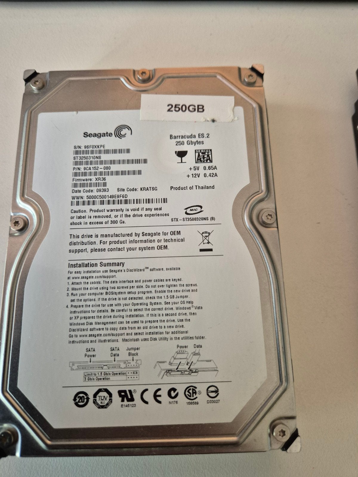 Seagate Barracuda ES.2 250GB SATA Harde Schijf, Intern, Gebruikt, Server, Ophalen of Verzenden