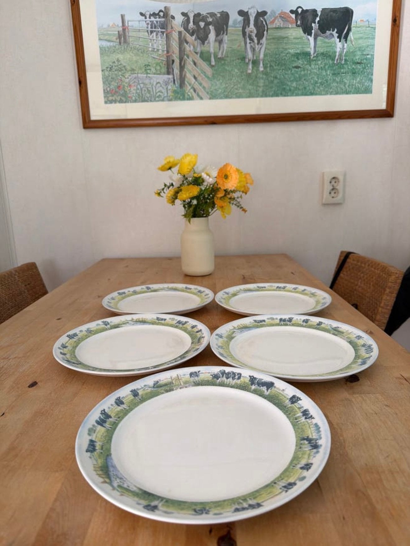 5 dinerborden Wiebe van der Zee samen voor 15€, Ophalen, Gebruikt, Porselein, Bord(en)