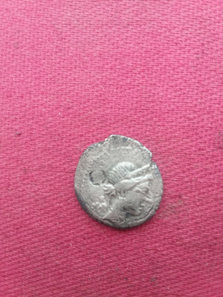 bodemvondst zilver munt  julius ceasar denarius 46 vc romein, Ophalen of Verzenden, Overige landen, Zilver