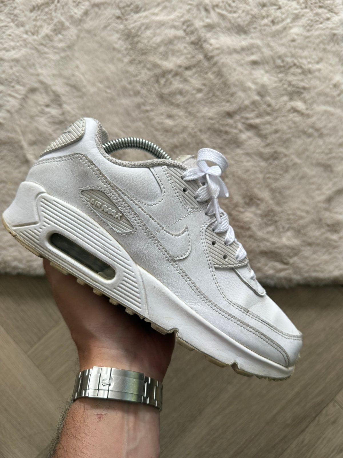 Nike air max 90 “triple white” 39, Ophalen of Verzenden, Gedragen, Wit, Sneakers of Gympen