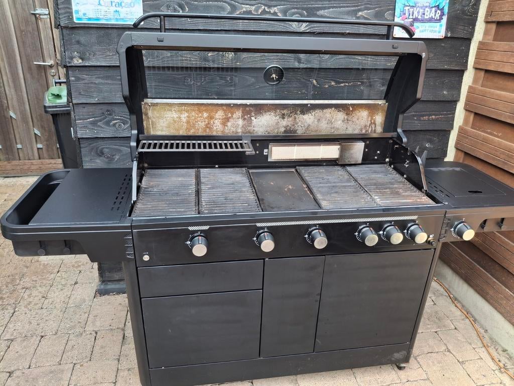 Tenneker Halo TG5 – Luxe 5‑brander buitenkeuken + veel extra, Tuin en Terras, Buitenkeukens, Gebruikt, Gas, Vrijstaand, Ophalen