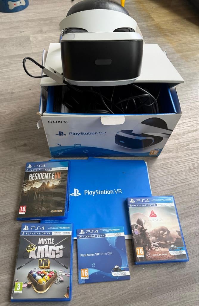 PlayStation VR-set met games (Resident Evil, Hustle Kings), Spelcomputers en Games, Virtual Reality, Ophalen of Verzenden, Zo goed als nieuw