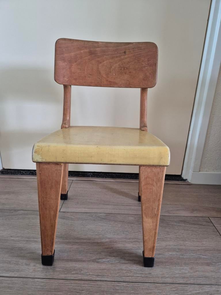 Vintage kinderstoel met gelamineerde zitting, 30 cm hoog, Kinderen en Baby's, Kinderstoelen, Ophalen, Gebruikt, Overige typen