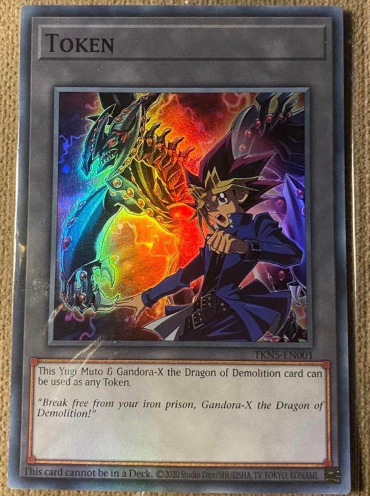 Yu-Gi-Oh! Yugi Muto & Gandora -X Token Promo Sealed !, Ophalen of Verzenden, Zo goed als nieuw, Losse kaart, Foil
