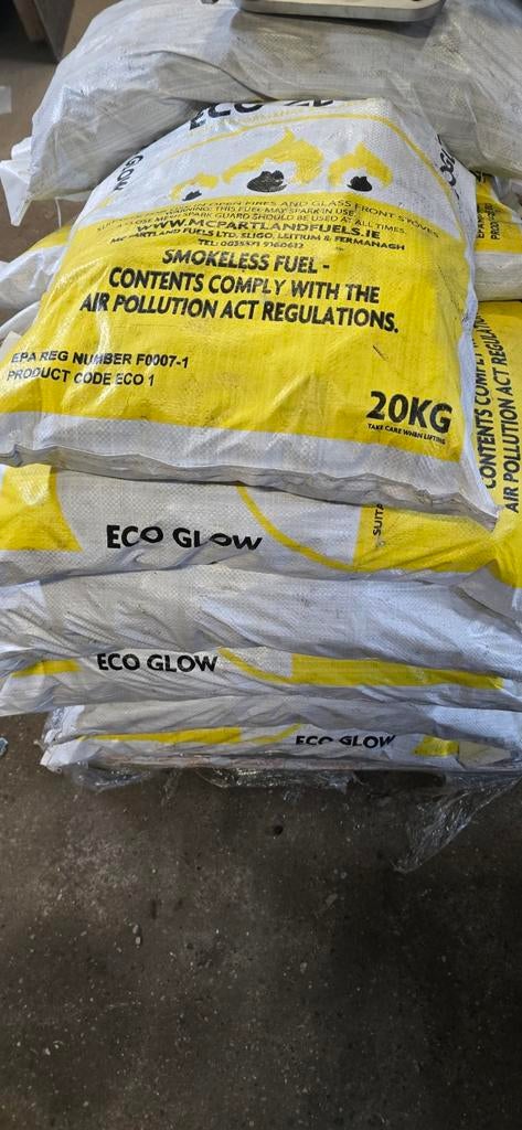 Zakken steenkool Eco Glow 20kg, Tuin en Terras, Haardhout, Minder dan 3 m³, Ophalen