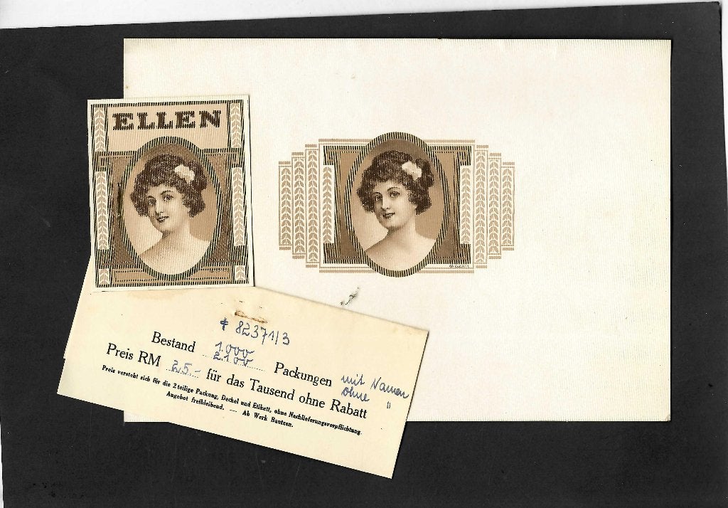Gebr. Weigang   set etiket   Ellen, Ophalen of Verzenden, Gebruikt, Sigarenbandjes