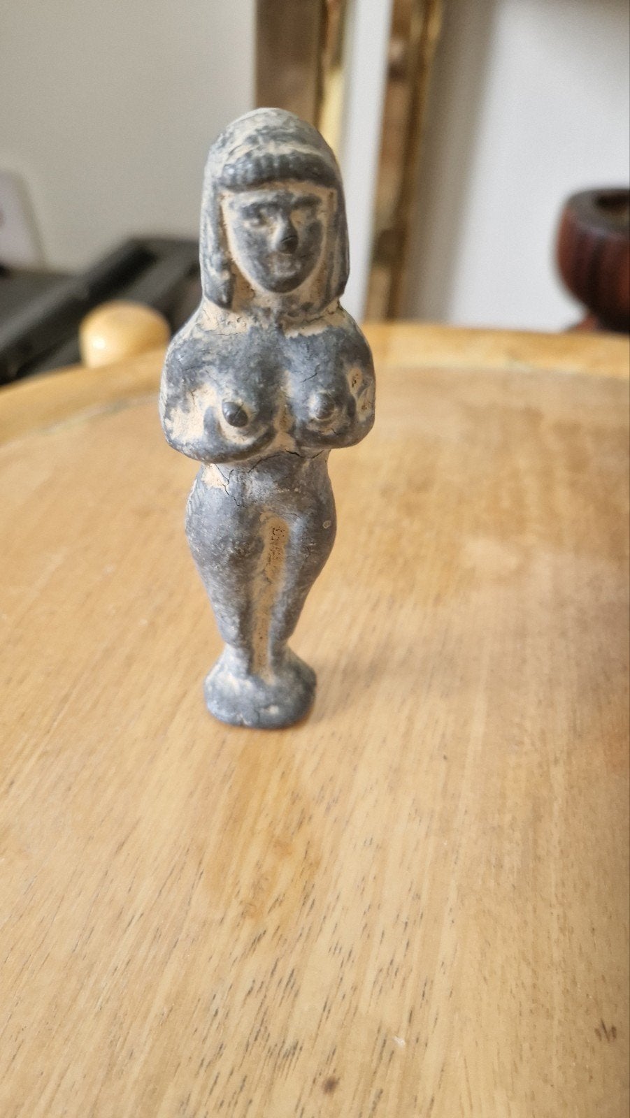 Antiek stenen beeldje, 11 cm, Minder dan 20 cm, Ophalen of Verzenden, Handgemaakt, Steen of Keramiek