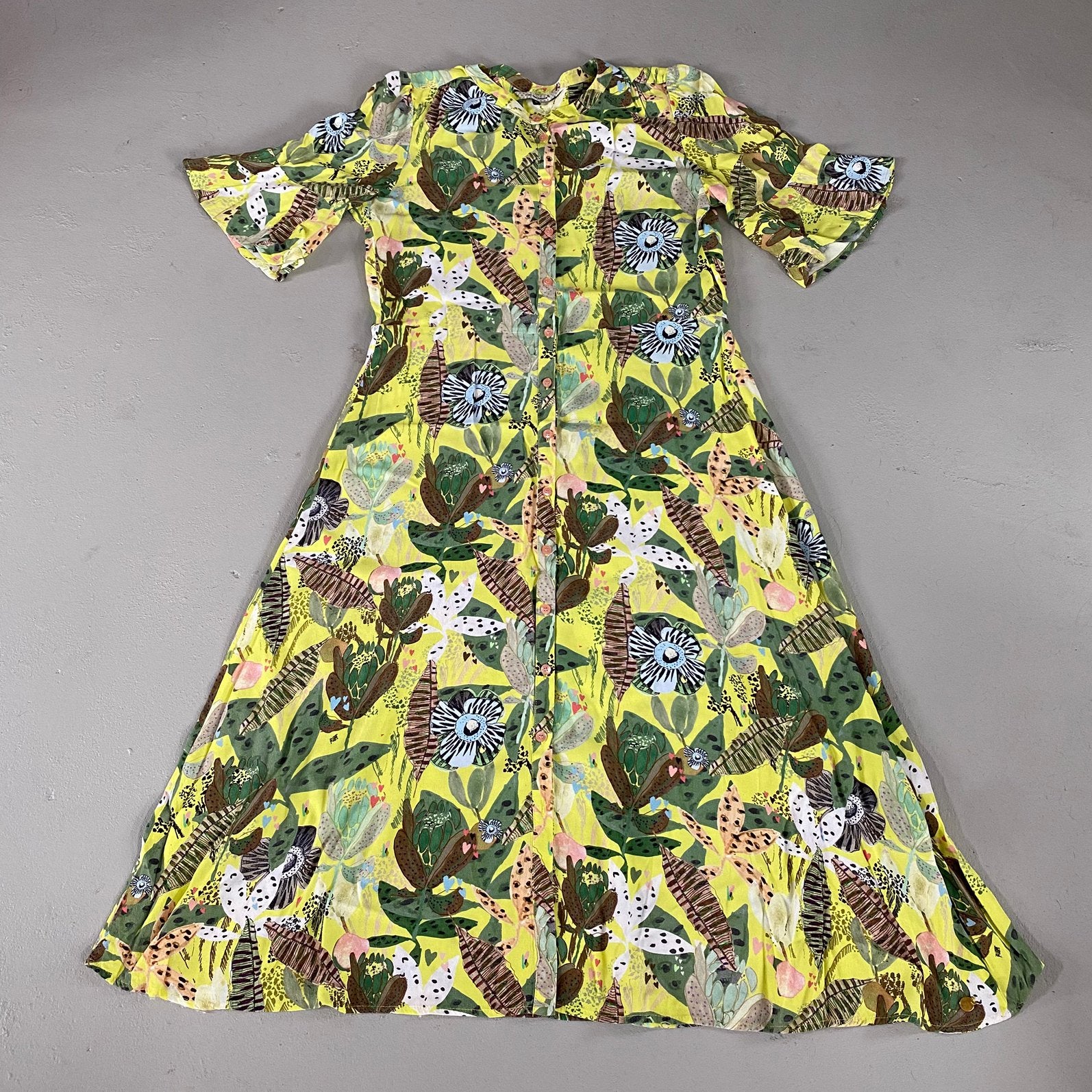 Super mooie jurk van POM Amsterdam maat 38, Kleding | Dames, Jurken, Verzenden, Zo goed als nieuw, Maat 38/40 (M), Onder de knie
