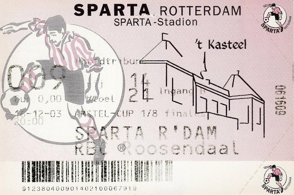 Ticket:Sparta Rotterdam v RBC Roosendaal 16-12-2003, Verzenden, Gebruikt, Sparta, Overige typen