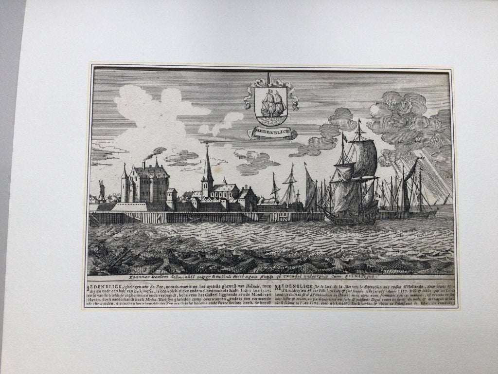Medemblik, aanzicht, 1660, Antiek en Kunst, 26 cm, 34 cm, Cartografie, 1600 - 1699