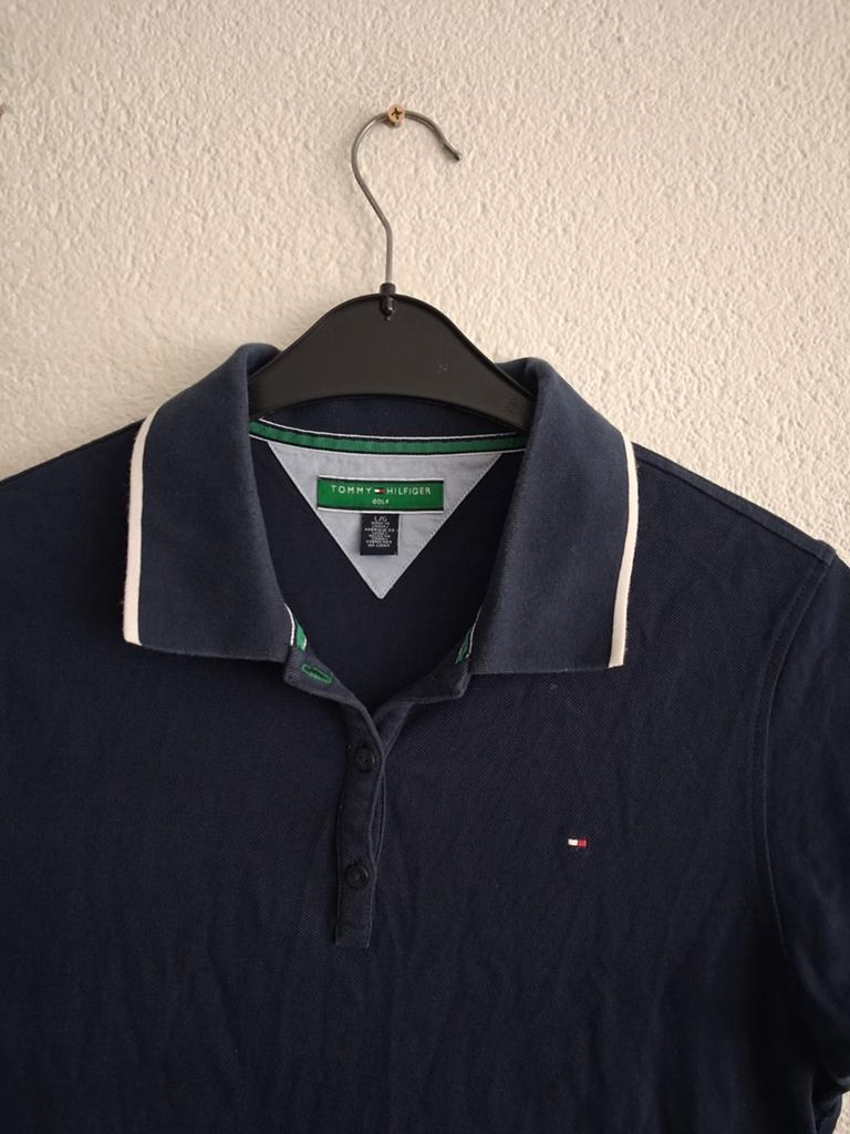 Tommy Hilfiger Golf Polo Shirt Maat L, Blauw, Maat 42/44 (L), Ophalen of Verzenden, Zo goed als nieuw