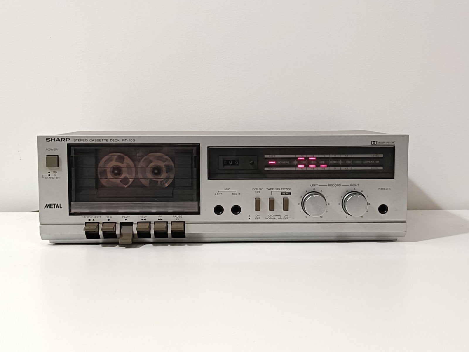 Sharp RT-100 Vintage Cassettedeck, Nieuwe Snaren, geserviced, Ophalen of Verzenden, Enkel, Overige merken, Tape counter